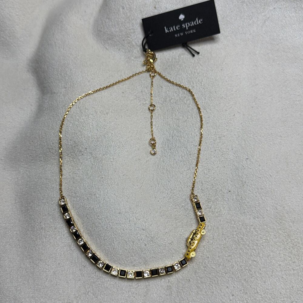 Authentic Kate Spade Hit the City Taxi Cubic Zirconia Tennis Necklace NWT